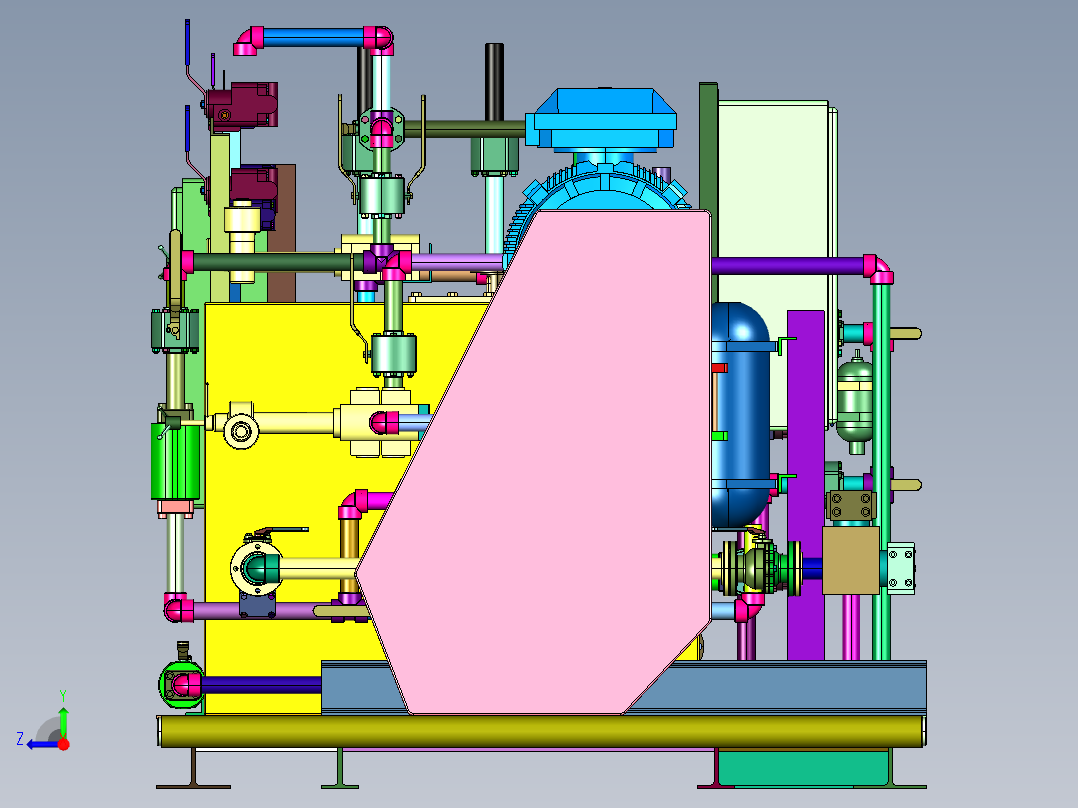 海上平台液压动力单元系统右视图