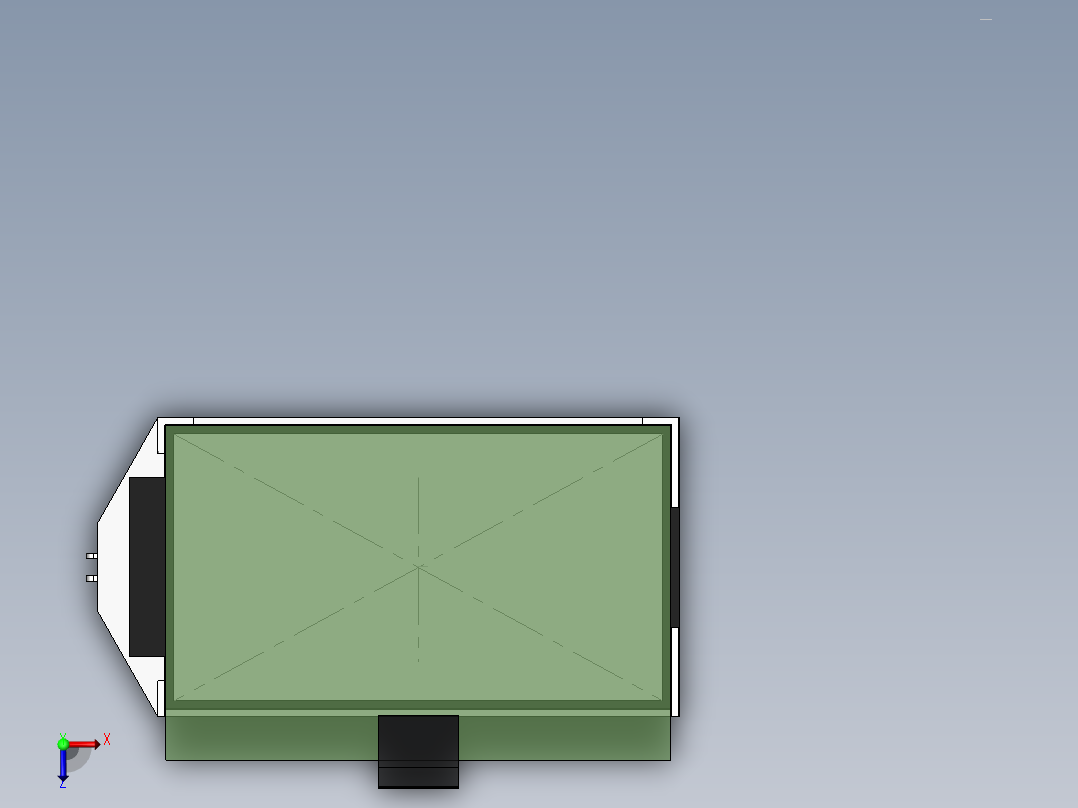 LCD LX-12864b5点阵显示屏模型俯视图