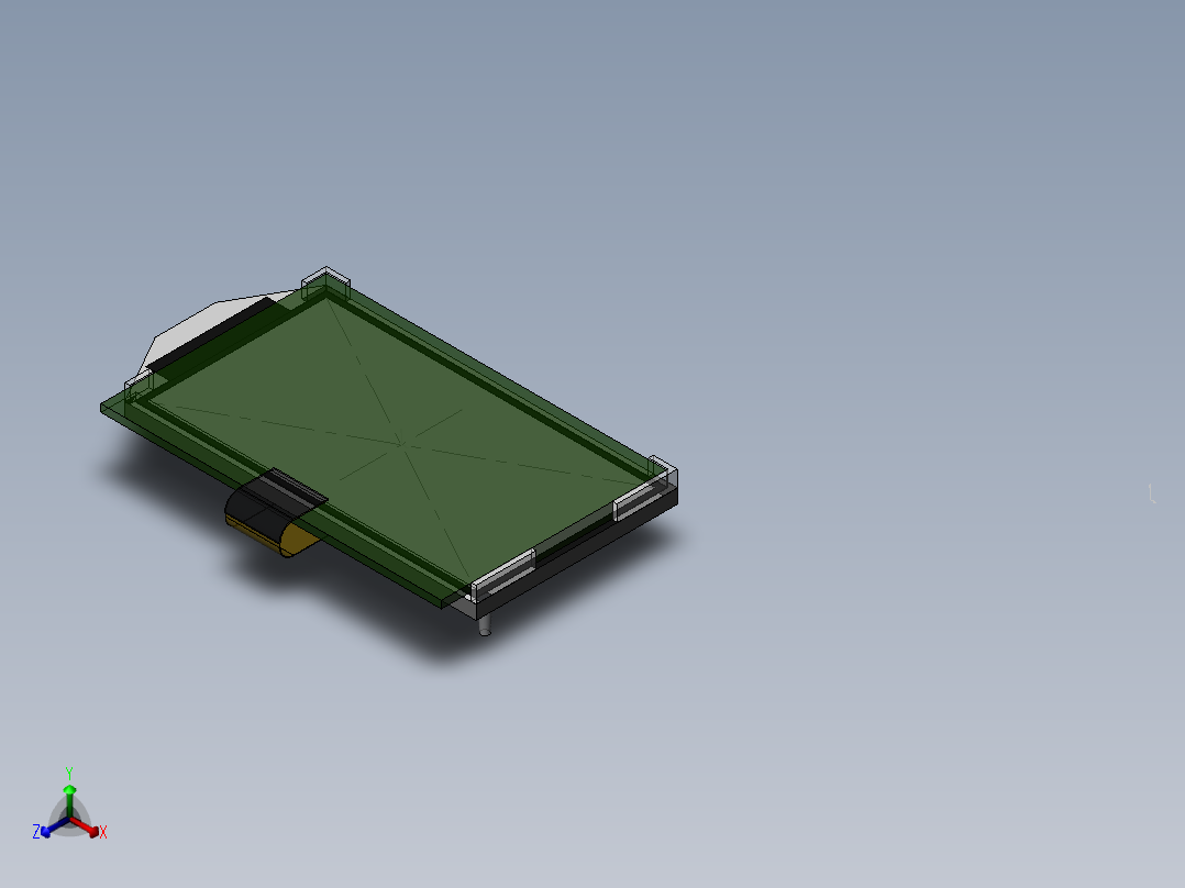 LCD LX-12864b5点阵显示屏模型正等轴测图