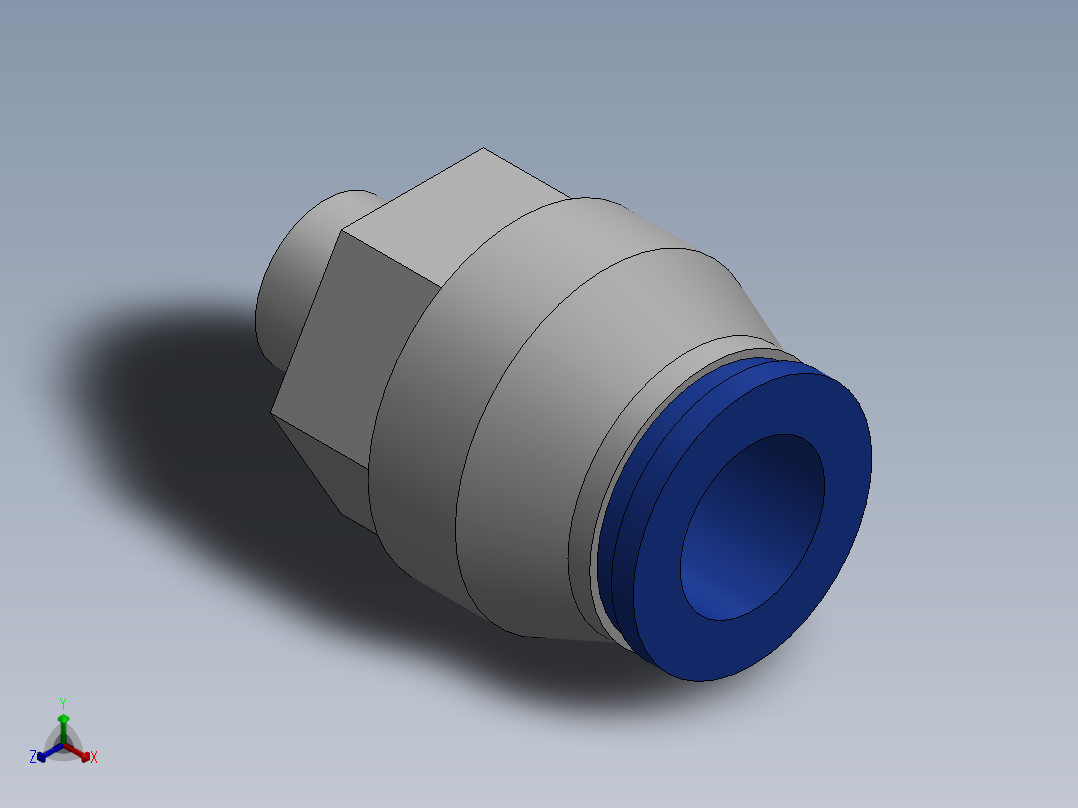 Ø10 x 1-8G - CONEXÃO RETA (C02251018)正等轴测图