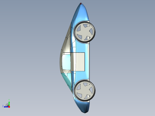 小型电动汽车造型3D数模图纸 STEP格式右视缩略图