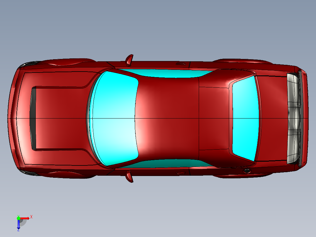 Dodge道奇Challenger汽车俯视图