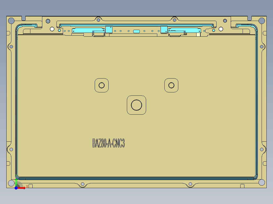 BAZ80-A-笔记本CNC工装夹具三维模型CNC3前视图