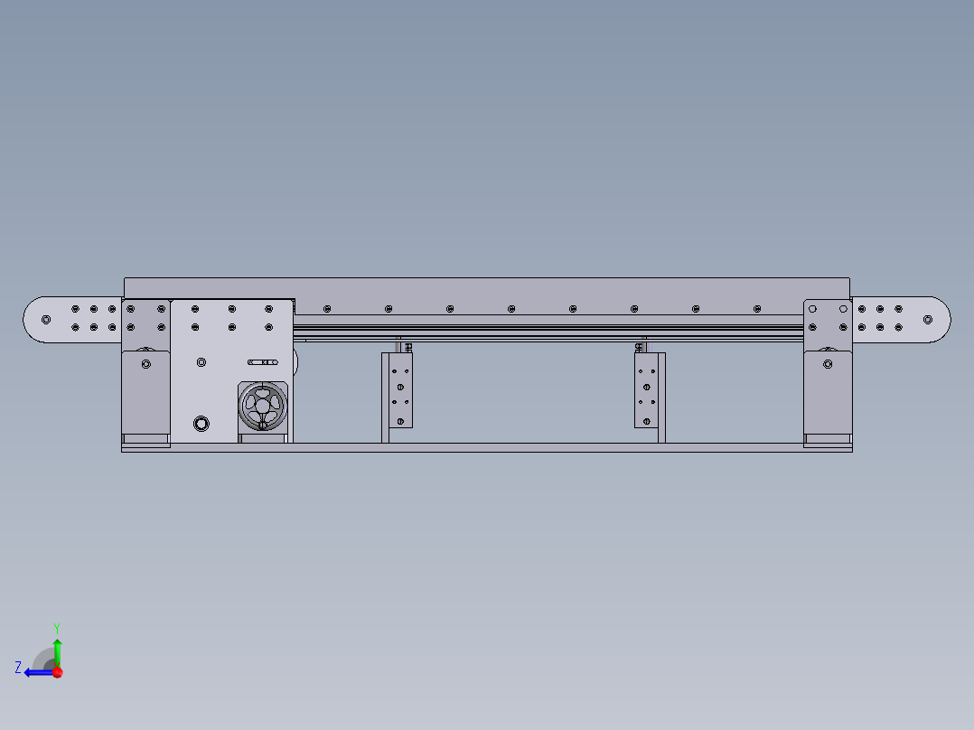 1.5米宽度可调皮带线右视图