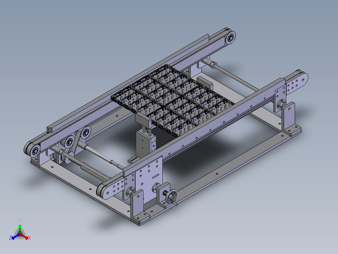 1.5米宽度可调皮带线正等轴测图