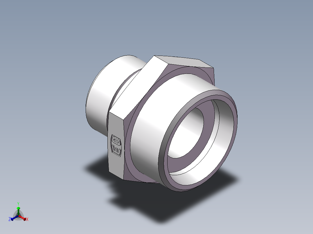 美制O圈密封接头、1CO-36-12正等轴测图