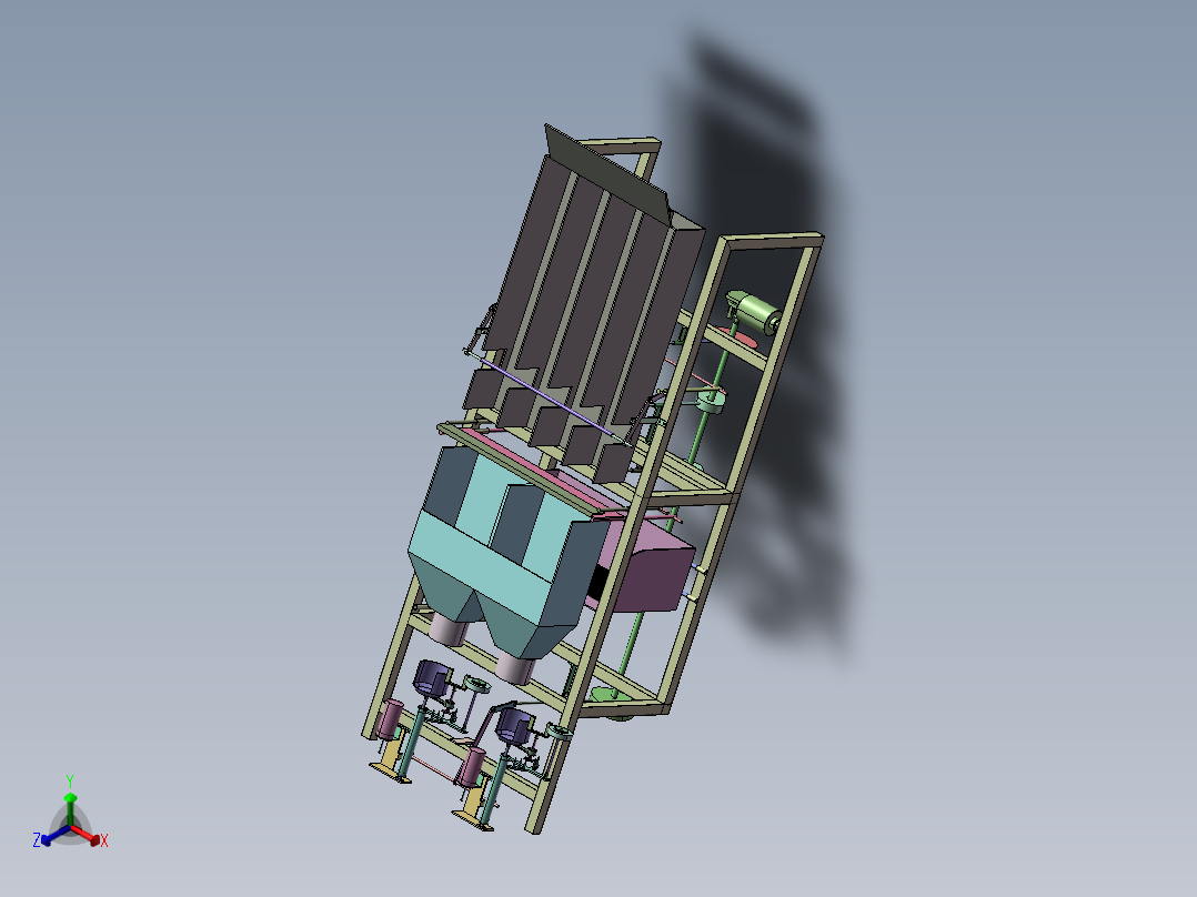 FL-4160 粮食种子分级筛选机正等轴测图