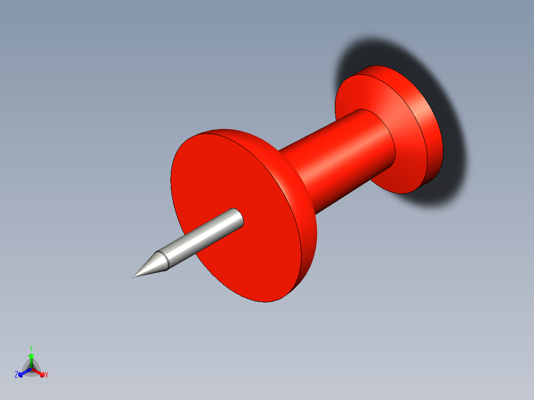 B2005201-红色图钉正等轴测图