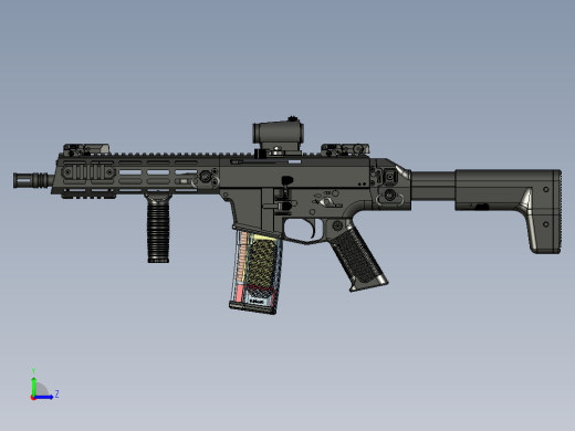 手枪左轮冲锋枪老式狙击步枪设计3D图纸wz-2022-carbine short STP左视缩略图