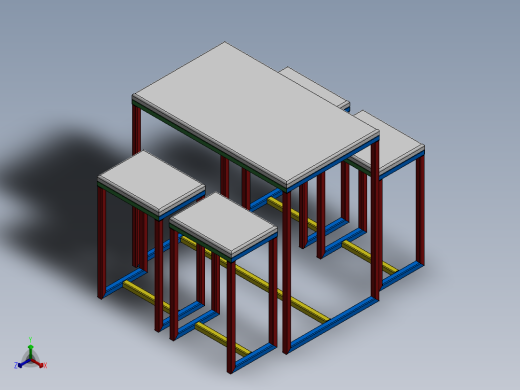 户外吧台和凳子正等轴测缩略图