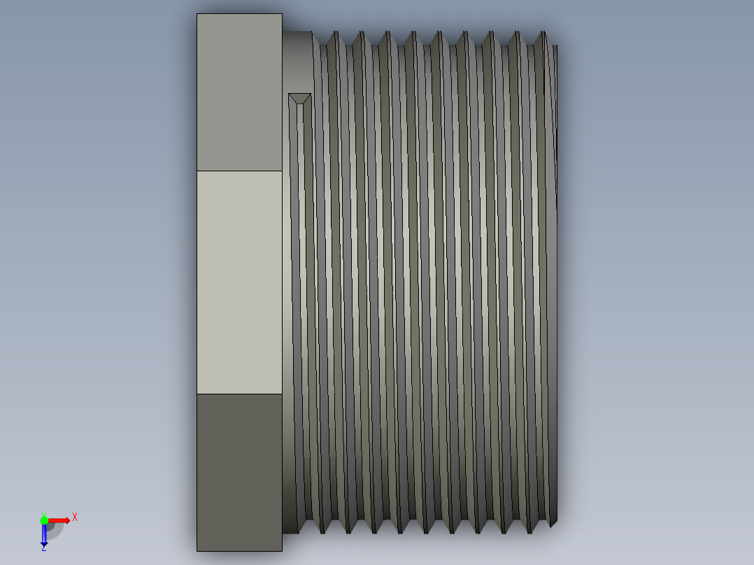 螺纹管转接头-内外丝异径 DN32-DN15俯视图