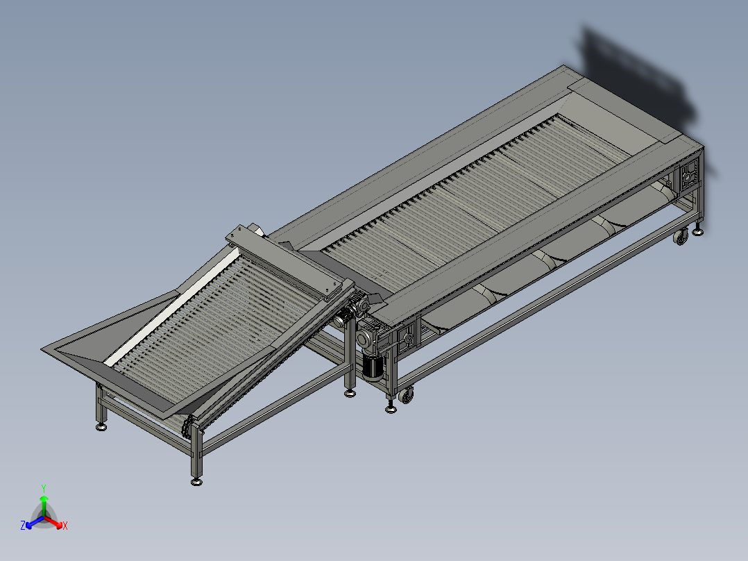 全自动选果机柑桔分级机正等轴测图