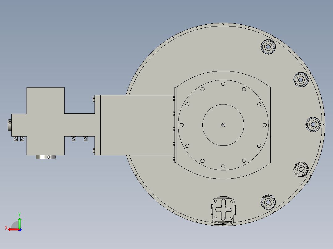 液压轴向柱塞泵后视图