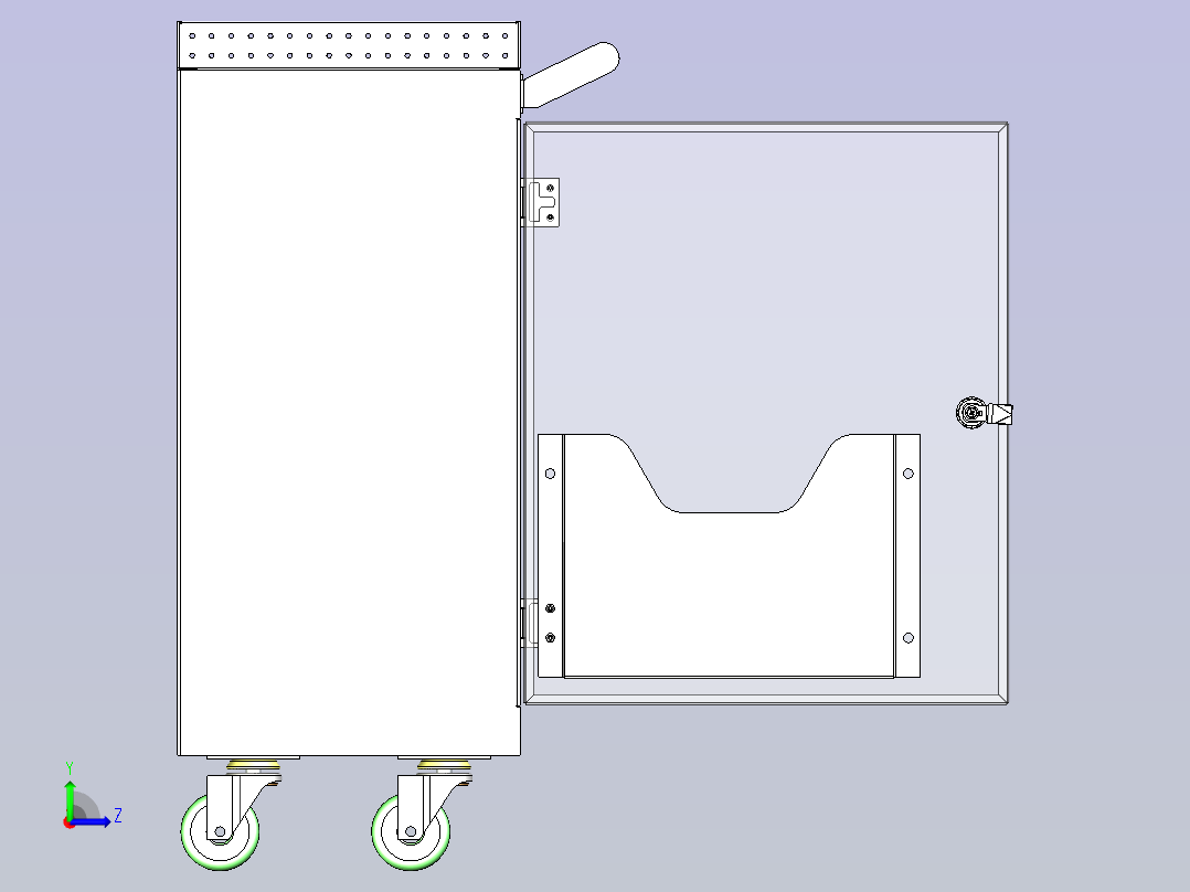 变压器质检用工具车三维模型左视图