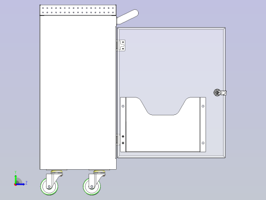 变压器质检用工具车三维模型左视缩略图