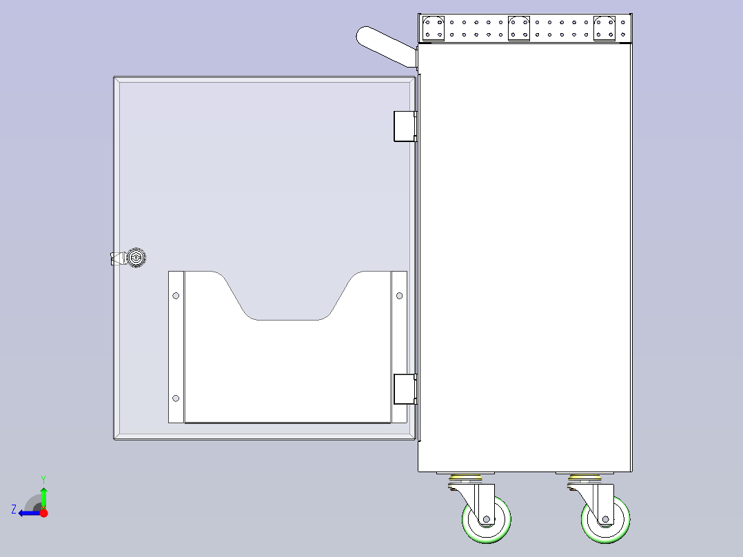 变压器质检用工具车三维模型右视图