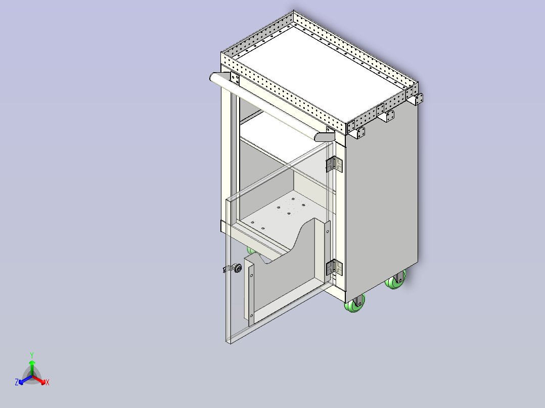 变压器质检用工具车三维模型正等轴测图
