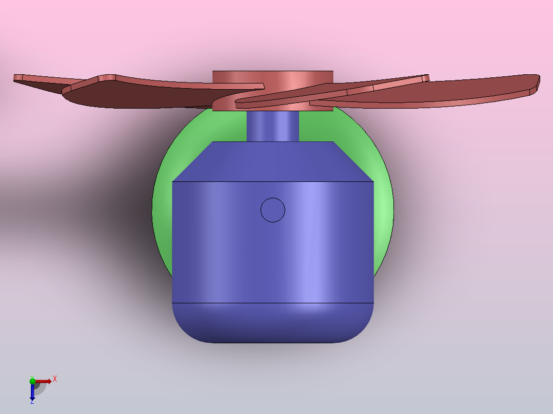 solidworks中的电风扇俯视图