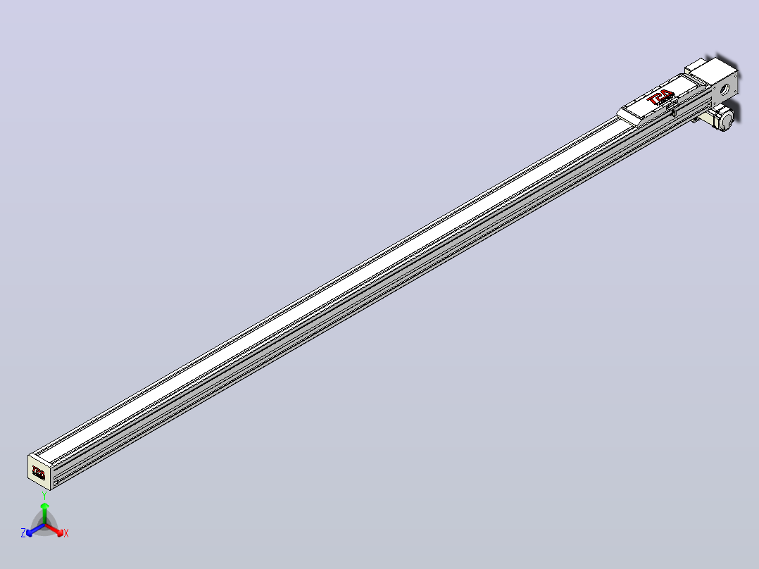 伺服电机集成皮带传动直线执行器TPA-OCB-120-224-L2950-RP-P75-N3正等轴测图