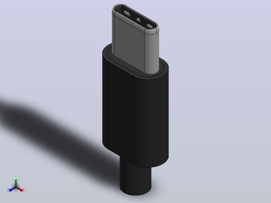 USB C公连接器板外壳16主视图