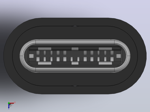 USB C公连接器板外壳16俯视缩略图