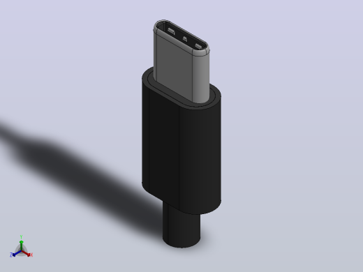 USB C公连接器板外壳16正等轴测缩略图