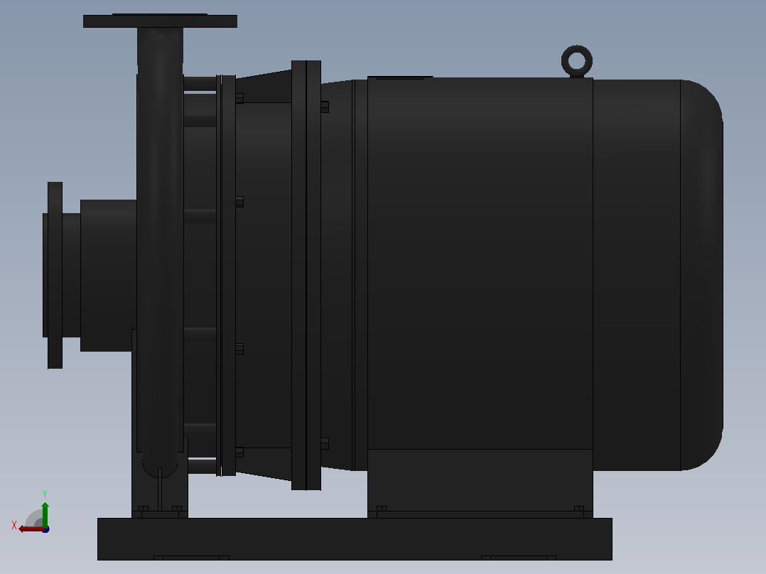 南方泵NIS，NISF泵外形（80-50-315）7.5kW-4极后视图