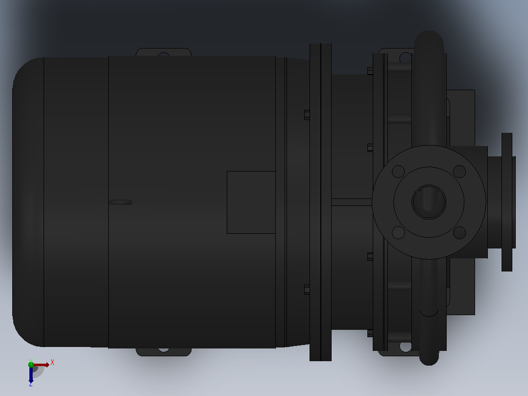南方泵NIS，NISF泵外形（80-50-315）7.5kW-4极俯视图