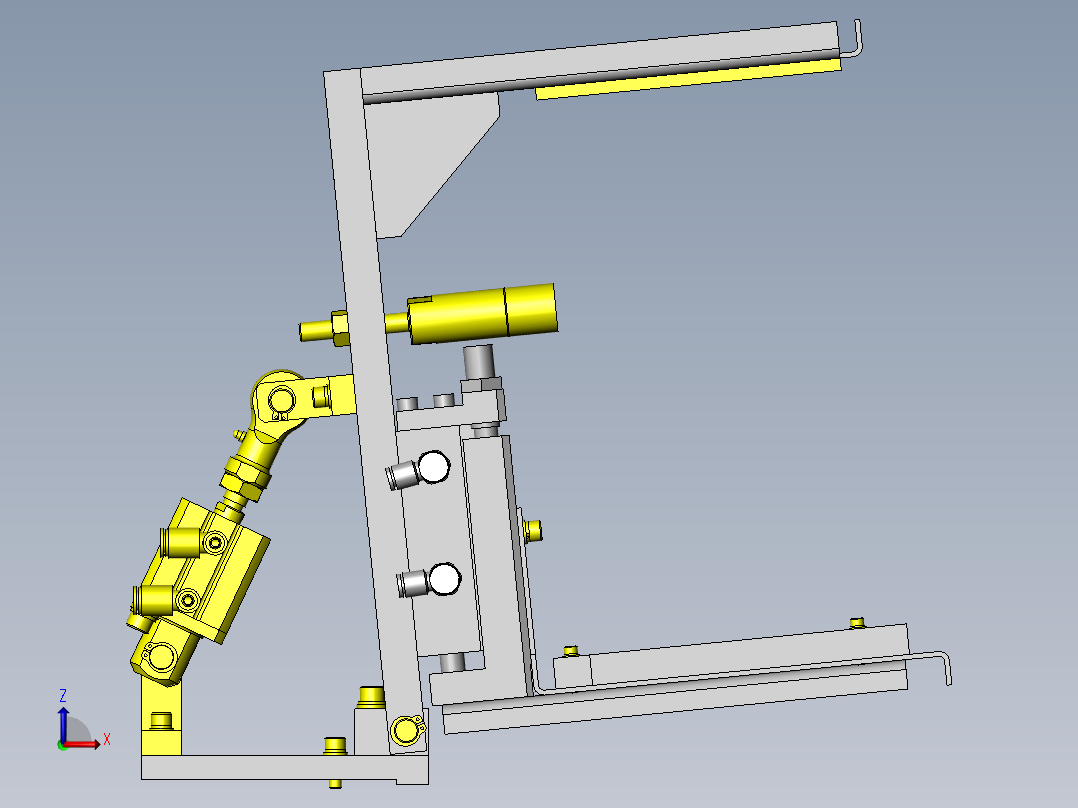 横向工件收纳盒搬运前视图