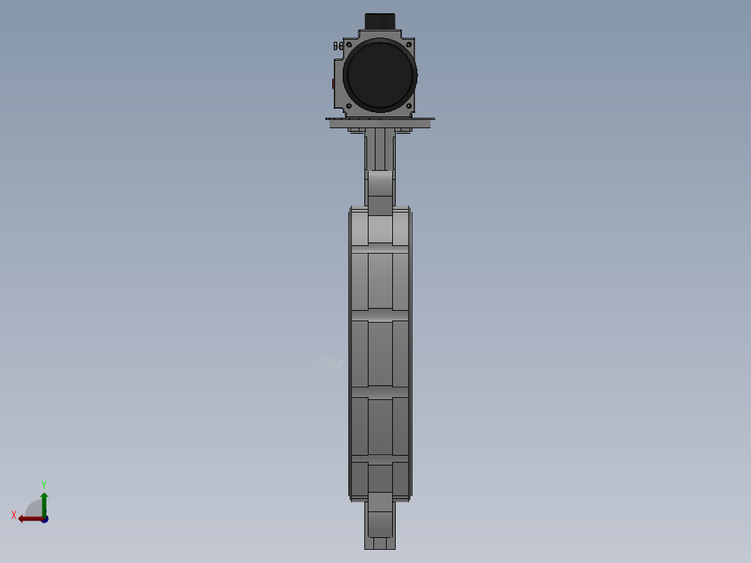 对夹式气动蝶阀-铸铁 DN50-DN400后视图