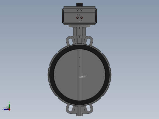 对夹式气动蝶阀-铸铁 DN50-DN400右视缩略图