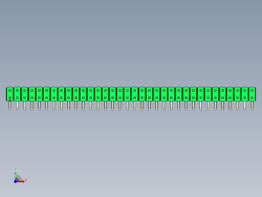彩色公排针 100mil 2.54mm 系列-DS1022_green_2x34p_100mil_TypeD_rev1.0前视缩略图