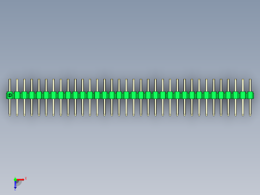 彩色公排针 100mil 2.54mm 系列-DS1022_green_2x34p_100mil_TypeD_rev1.0俯视缩略图