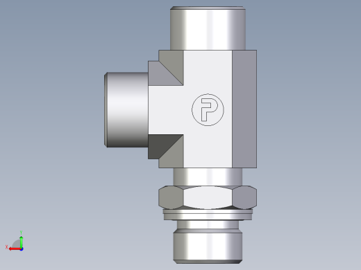 卡套式工业通用硬管接头EO_Adjustable_locknut_run_tee_LEE16SMOMDCF后视缩略图