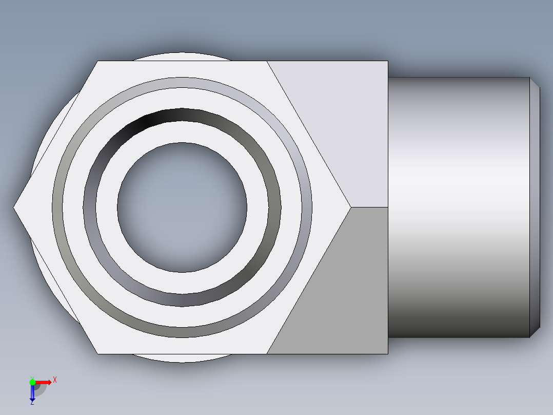 卡套式工业通用硬管接头EO_Adjustable_locknut_run_tee_LEE16SMOMDCF俯视图
