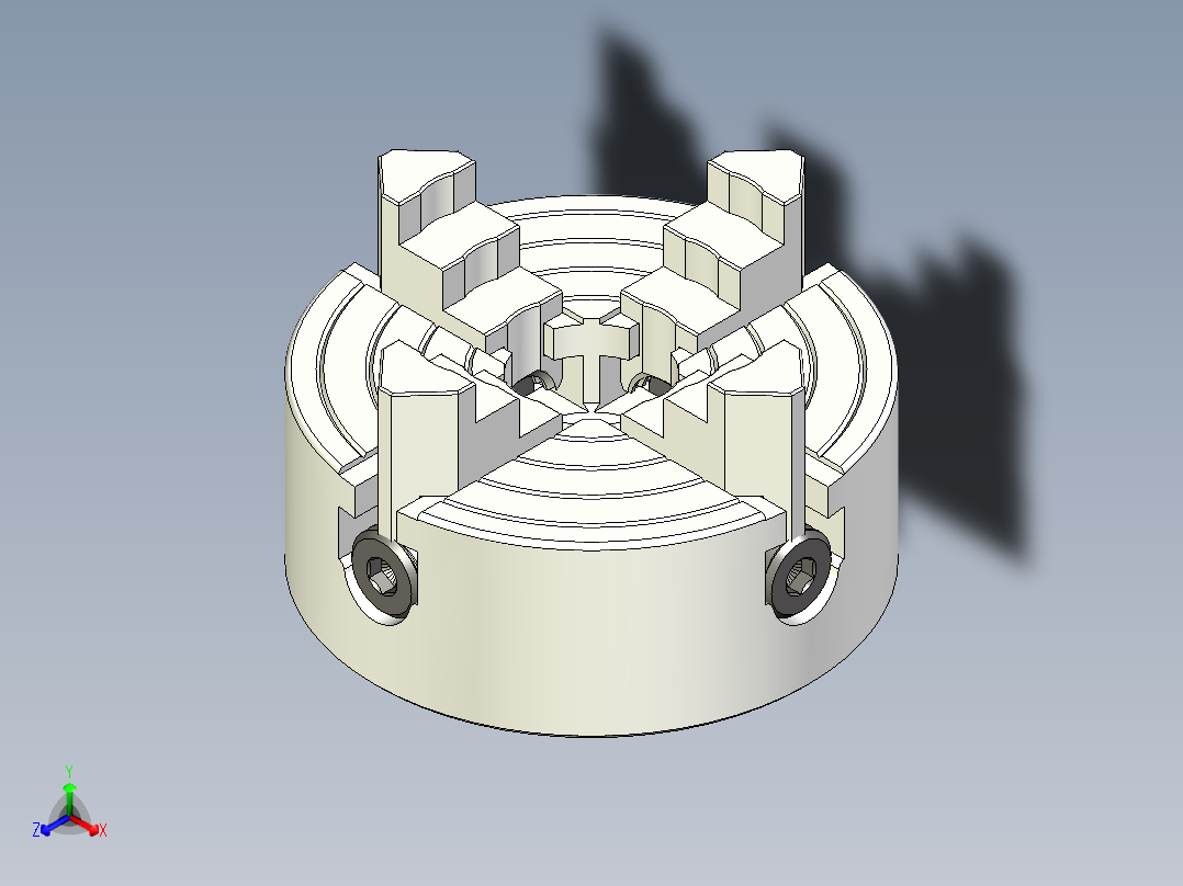 小四块卡盘正等轴测图