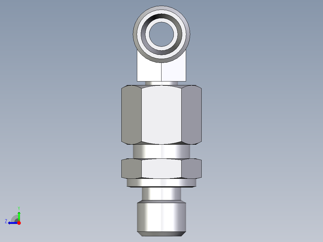 卡套式工业通用硬管接头EO_Assembled_adjustable_standpipe_branch_tee_EVT08LMOMD71右视图