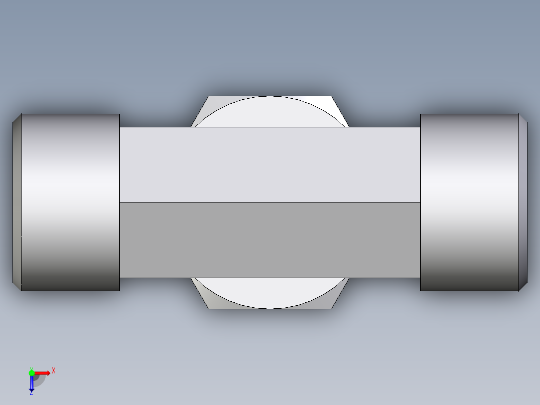卡套式工业通用硬管接头EO_Swivel_nut_branch_tee_ET12SOMDCF俯视图