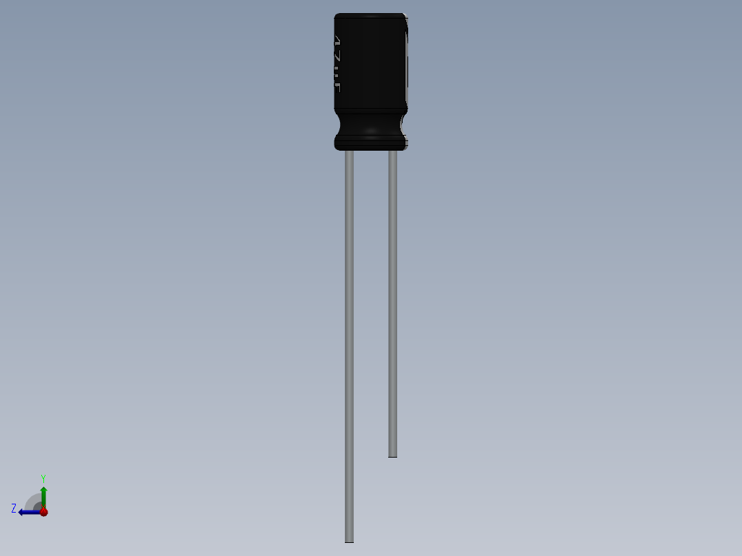 电容器 二极管 电阻器-Capacitor 47uF-10V右视图