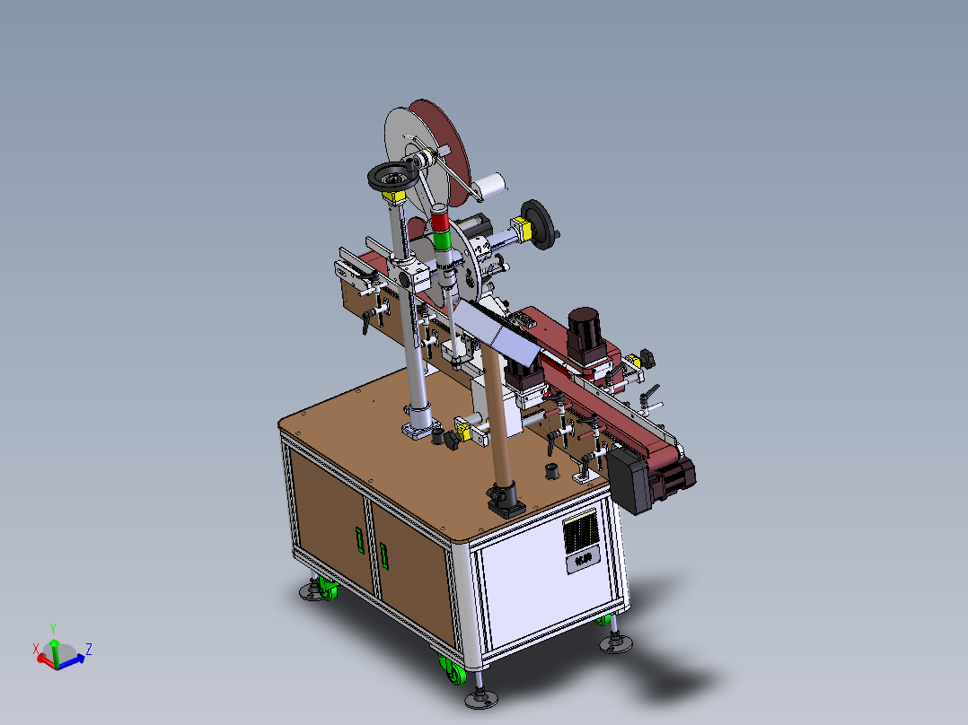 全自动平面贴标机3D图纸 机械设计参考资料设计素材