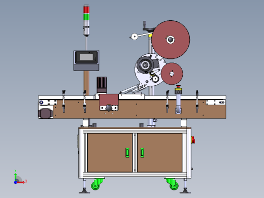 全自动平面贴标机3D图纸 机械设计参考资料设计素材前视缩略图