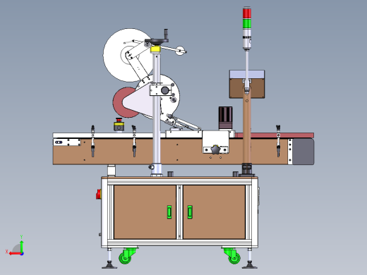 全自动平面贴标机3D图纸 机械设计参考资料设计素材后视缩略图