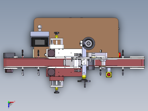 全自动平面贴标机3D图纸 机械设计参考资料设计素材俯视缩略图