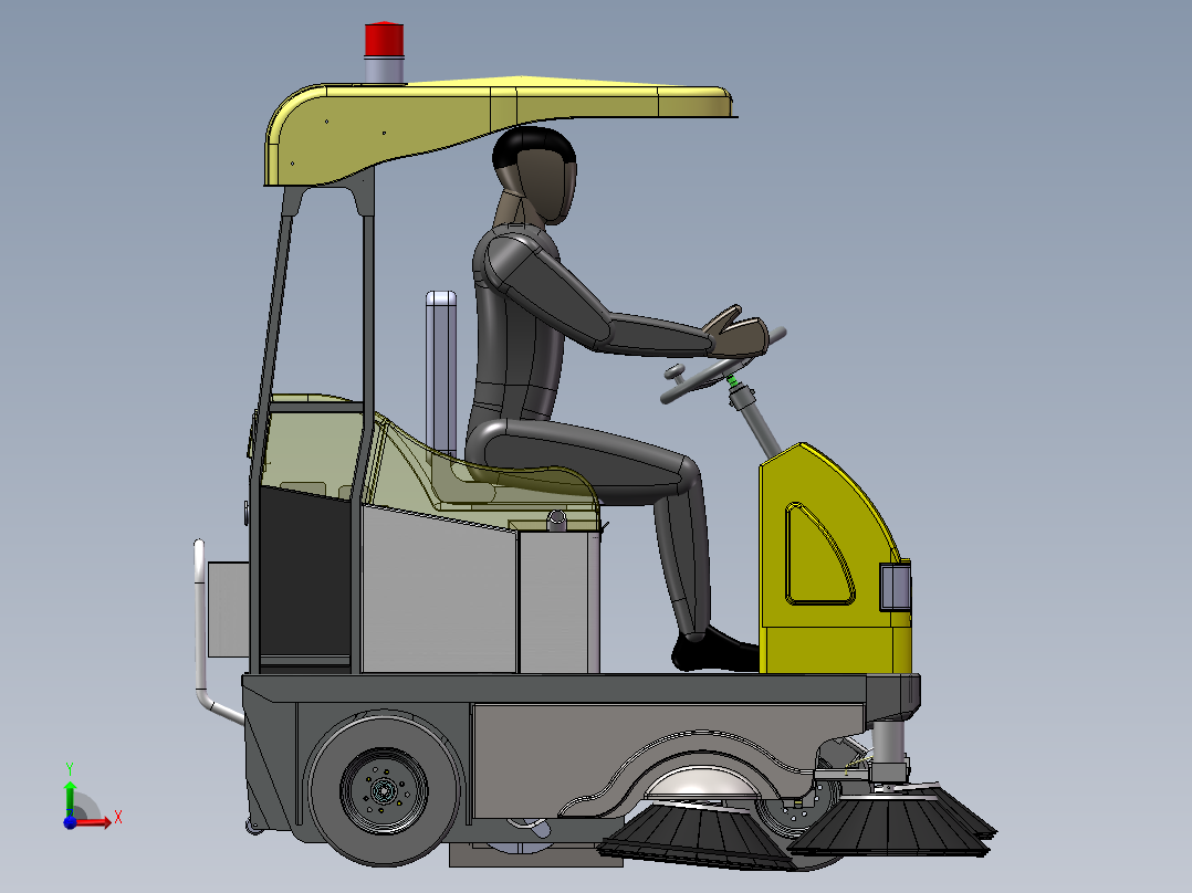 电动驾驶清扫车前视图