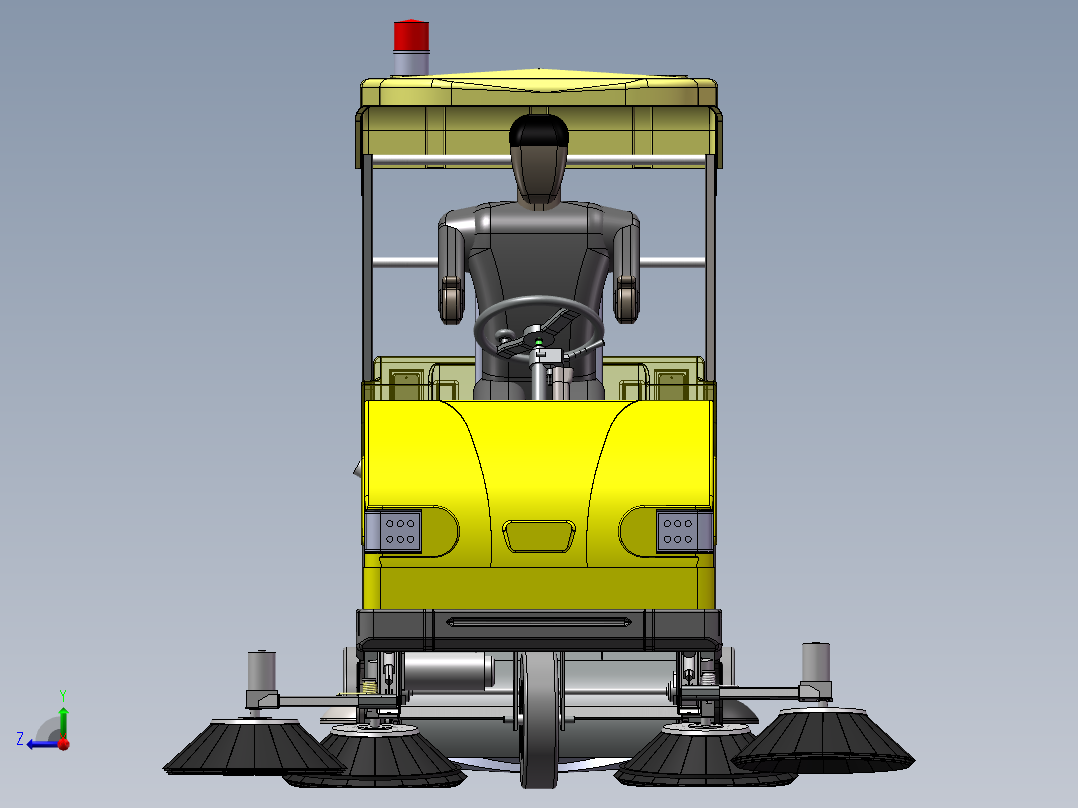 电动驾驶清扫车右视图
