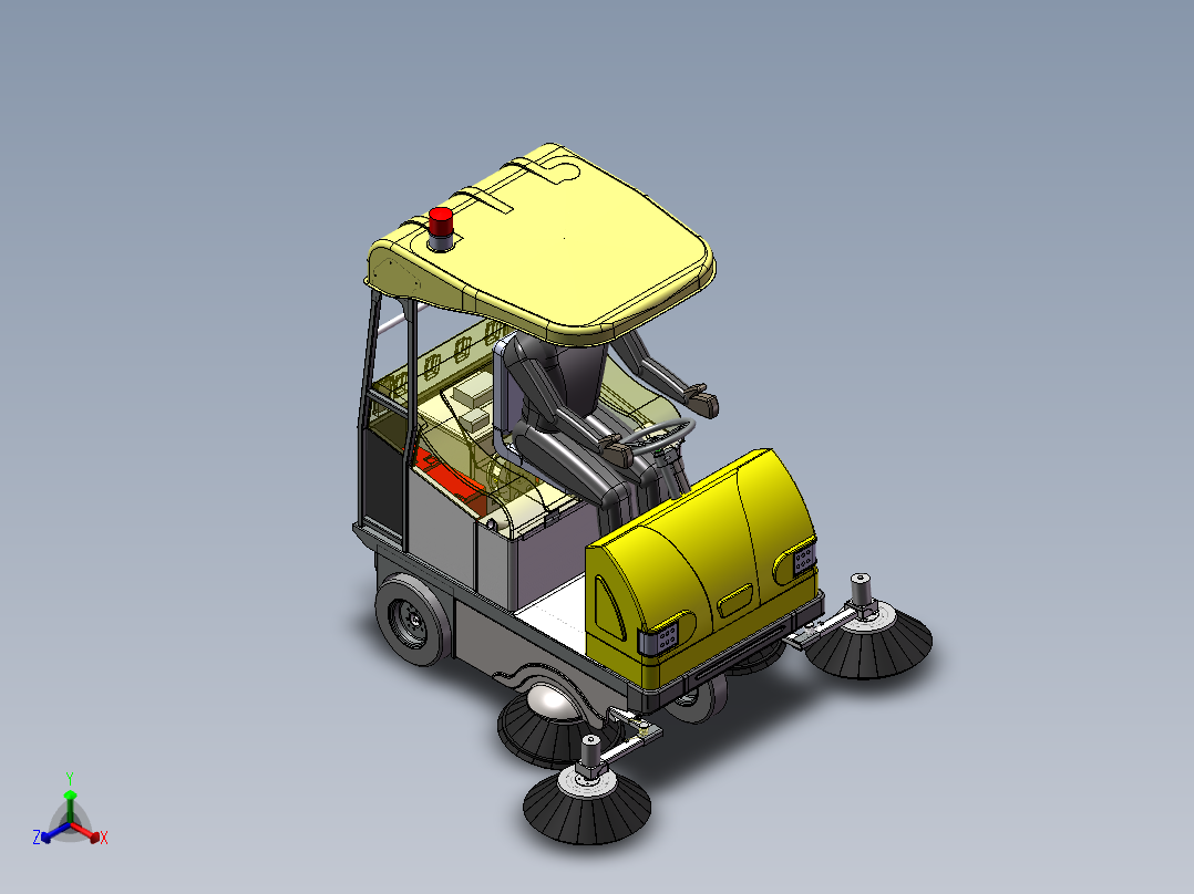 电动驾驶清扫车正等轴测图