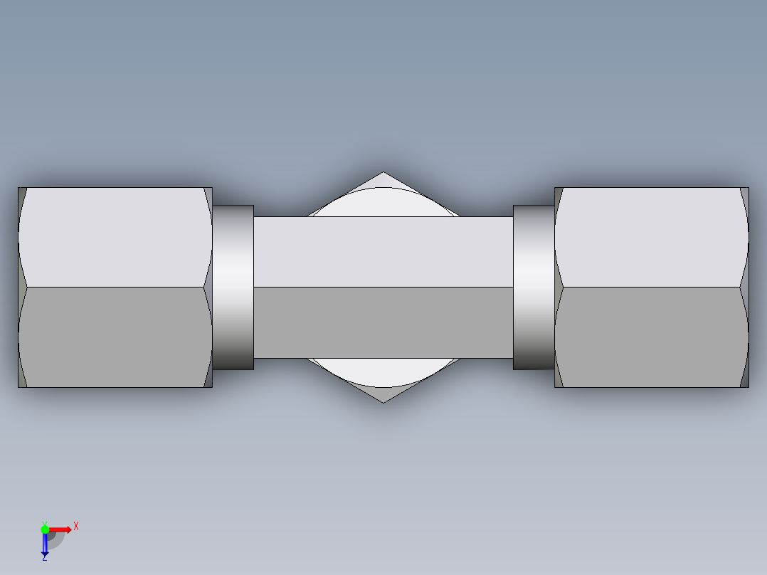 卡套式工业通用硬管接头EO_Assembled_adjustable_standpipe_branch_tee_EVT06SM71俯视图