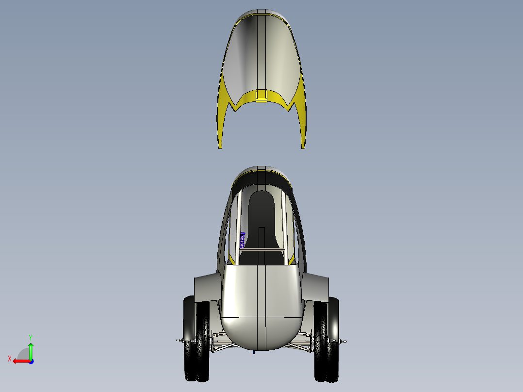 轻型城市和越野四轮车后视图