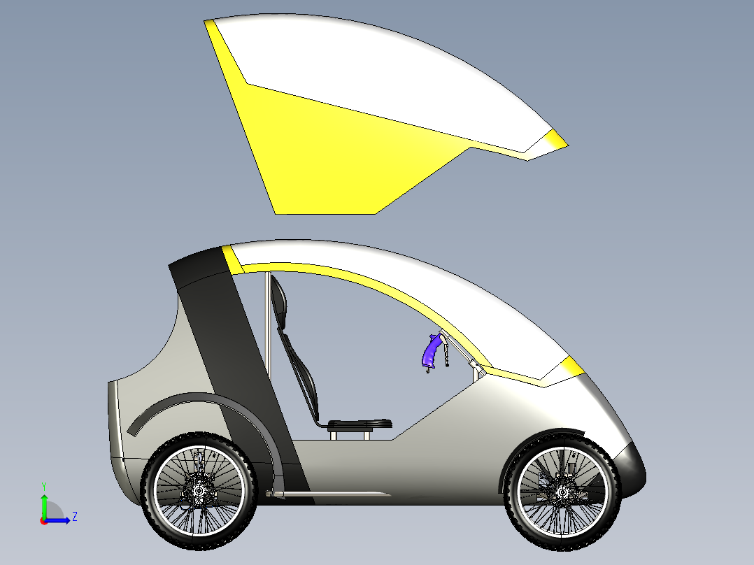 轻型城市和越野四轮车左视图