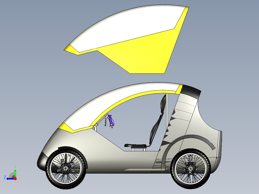 轻型城市和越野四轮车右视图